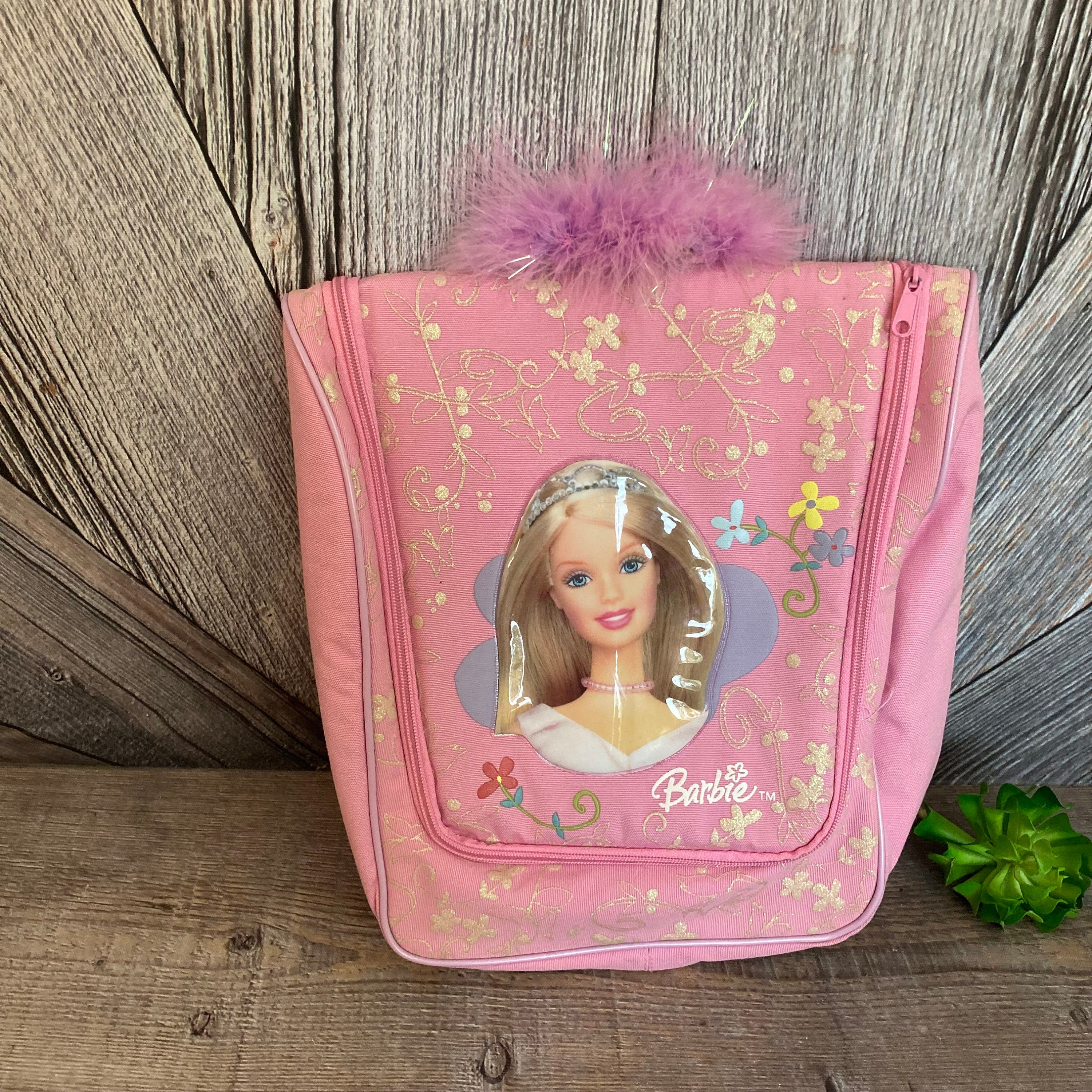 Vintage 90s Barbie Accessory Round Carry Case With Hangers