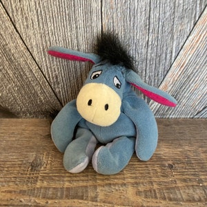 Vintage Eeyore Pooh Bean Baby {Sleepy Donkey Winnie the Pooh 7 inch Mini Bean Bag} The Disney Store  Stuffed Animals Toys Bean Babies