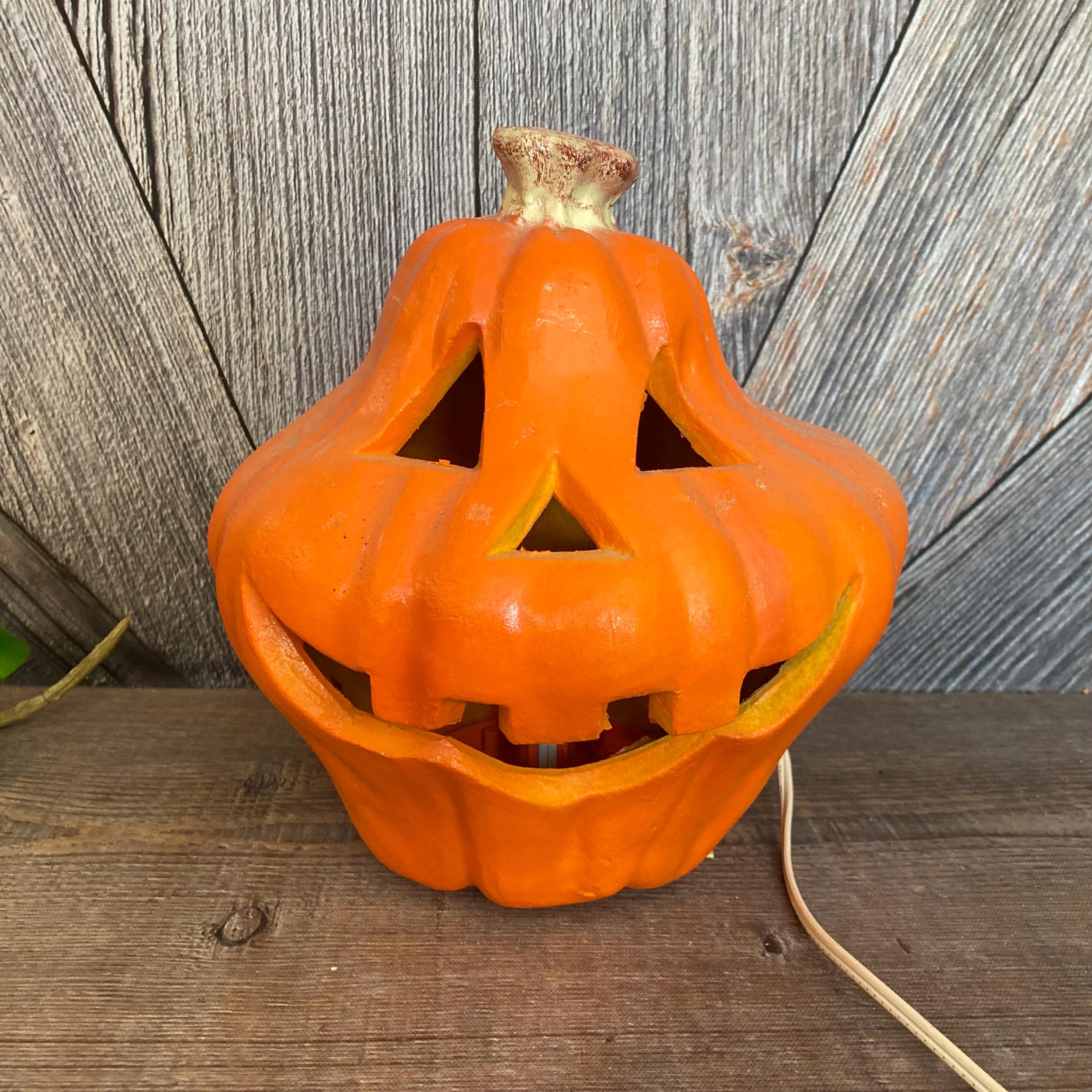 Vintage Foam Pumpkin Light Carved Foam Blow Mold 90s Trick or Treat ...