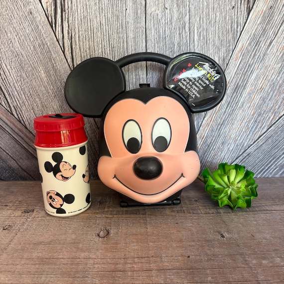 Mickey Mouse Head Lunch Box {Vintage Walt Disney Mickey Lunch Kit