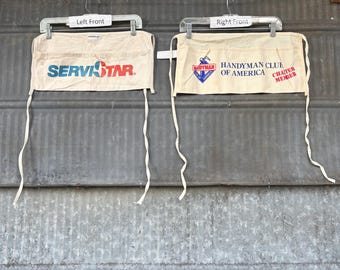 Vintage canvas cloth nail pouch, Pick 1 Servistar or Handyman Club of America. Pick 1