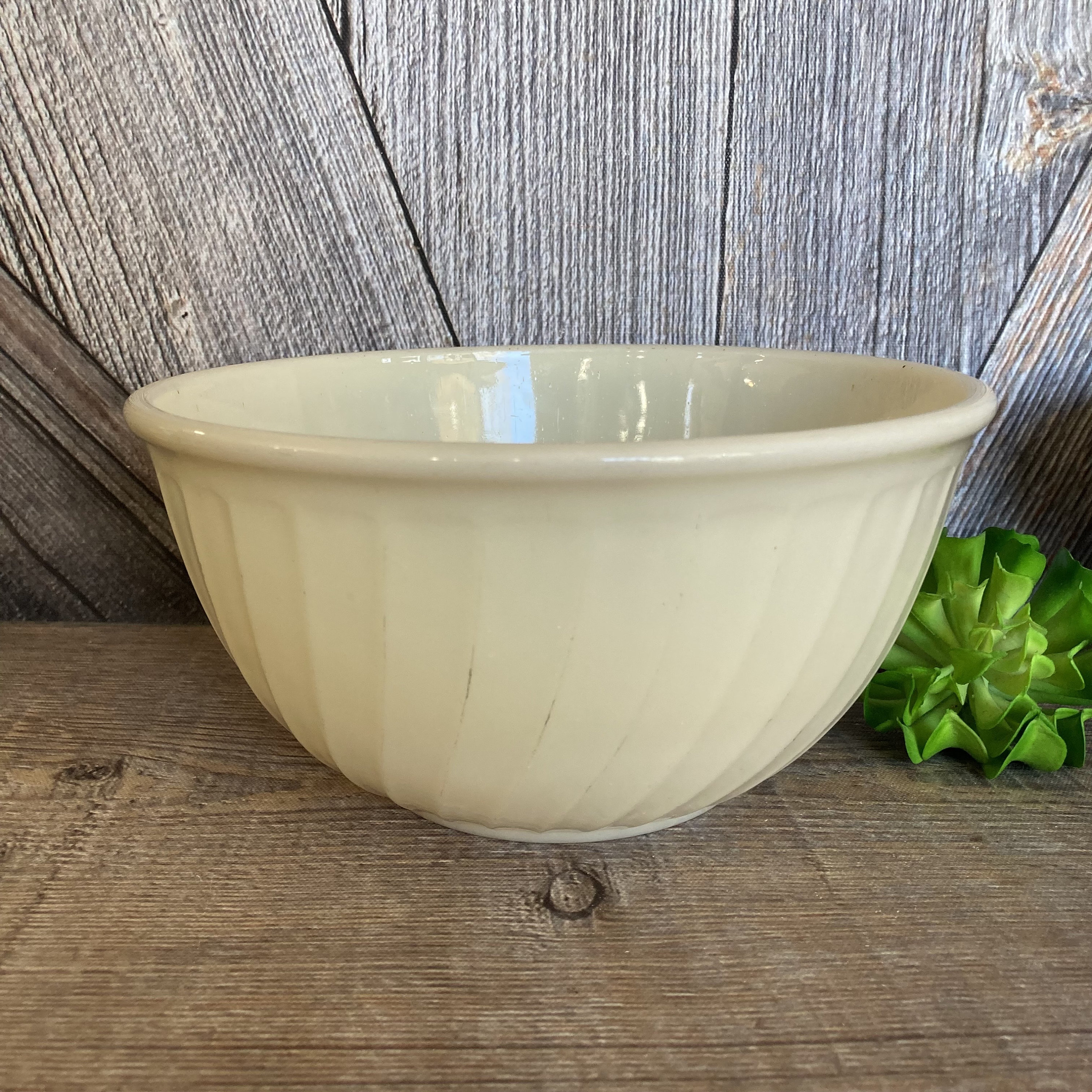 Fire King White Opal Swirl Bowl Nesting Bowl {9 Inch White Mixing