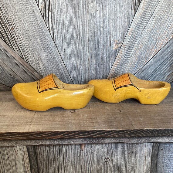 Vintage Wooden Shoes {Dutch Wooden Clogs Painted … - image 6