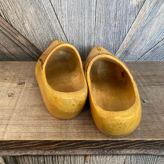 Vintage Wooden Shoes {Dutch Wooden Clogs Painted … - image 5