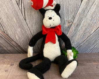 Vintage Cat in the Hat Plush 1990s Dr. Seuss LARGE 21 Inch ORIGINAL 90 Toy Stuffed Animal The Cat in the Hat Movie Stuffed Toy