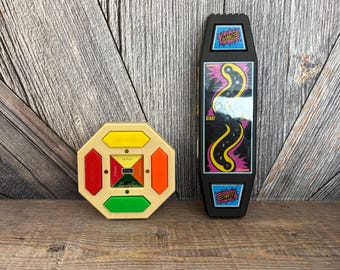 2 Vintage Electric Handheld Games Zap Electronic Challenge and Simon Says Miniature LCD Screen Video Games for Car Rides Vacations