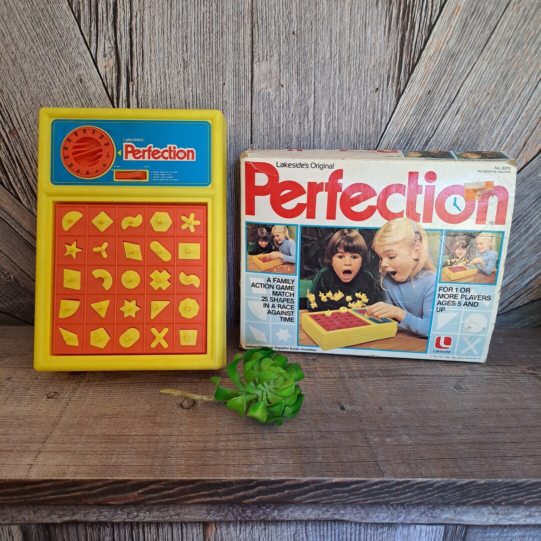 Vintage Perfection Game Lakeside 1982 COMPLETE Match Shapes Etsy