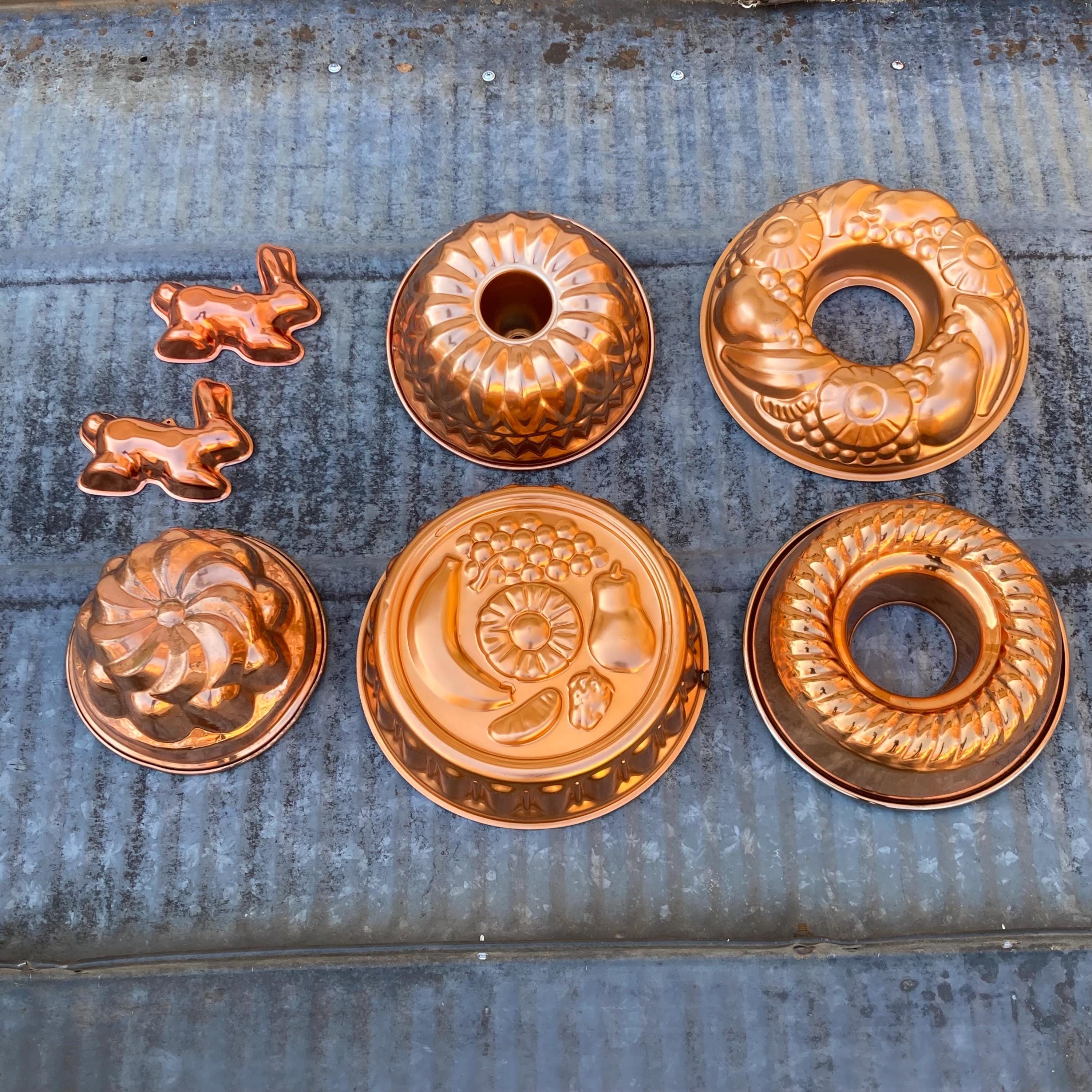 Vintage Jello Molds Copper Color Metal Kitchen Decor Wall Hanging