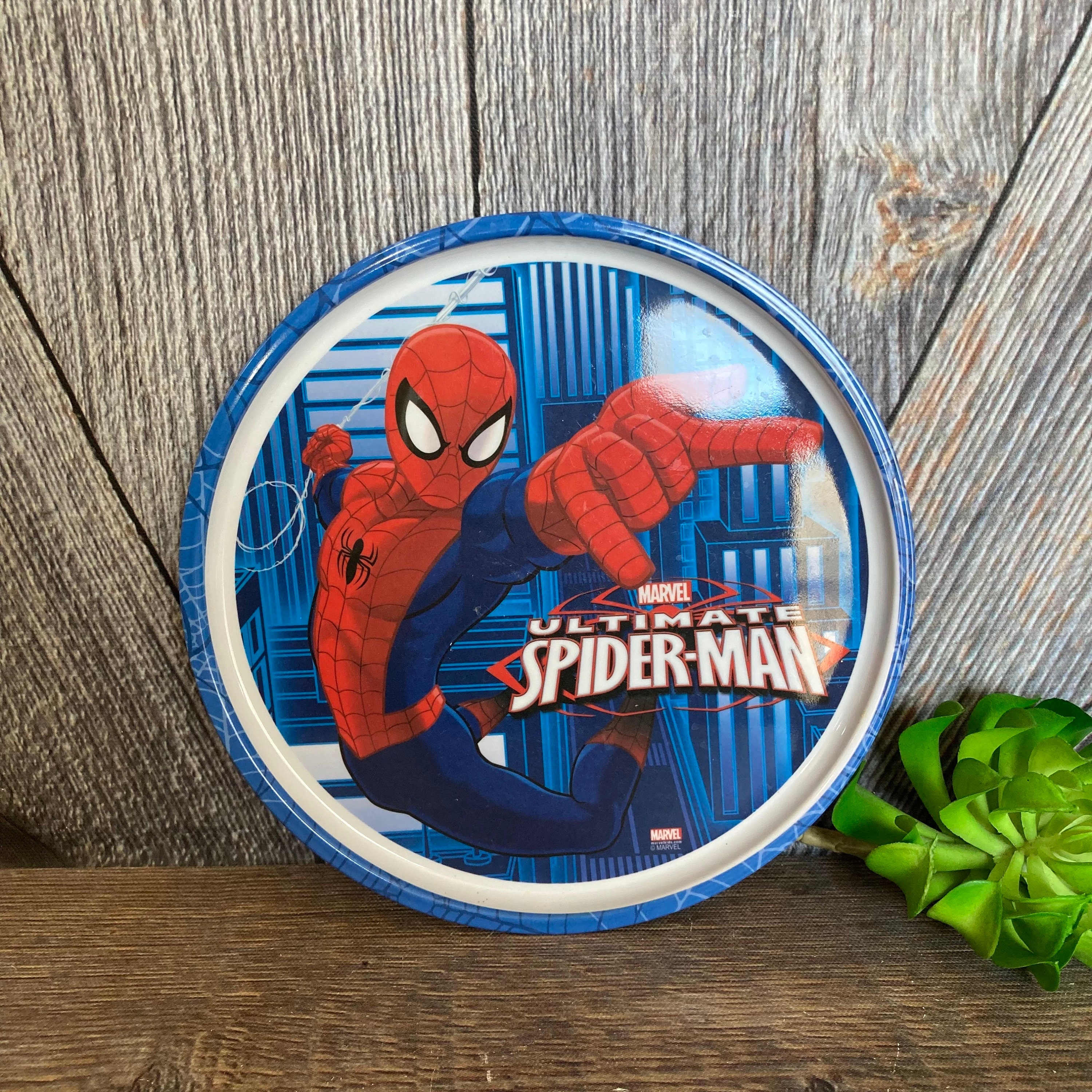 Vintage Spider-man Plate {marvel Spider Man Zak Designs Plastic