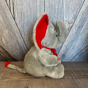 Vintage Stuffed Elephant {California Stuffed Toys Elephant 9 inch Plush Toy} Stuffed Animal Baby Shower Nursery Decor Play Gift Gray image 3