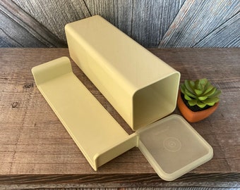 Vintage Tupperware Velveeta Cheese Keeper Cheese Cracker Dish storage Container Plastic Tupper Ware White 1960&#39;s 1696 Wedding Gift Kitchen