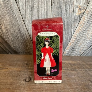 Vintage Barbie Christmas Ornament Hallmark Keepsake Silken Flame Holiday Ornament Craft Supply Holiday Christmas Barbie 1990s 90 Barbie