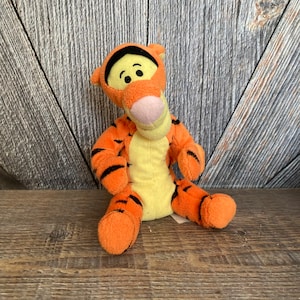 Vintage Tigger Plush Toy Bean Baby Tigger Winnie the Pooh Walt Disney Mattel 7 Inch Nursery Decor Plush Stuffed Animal DISNEY Tigger Tiger