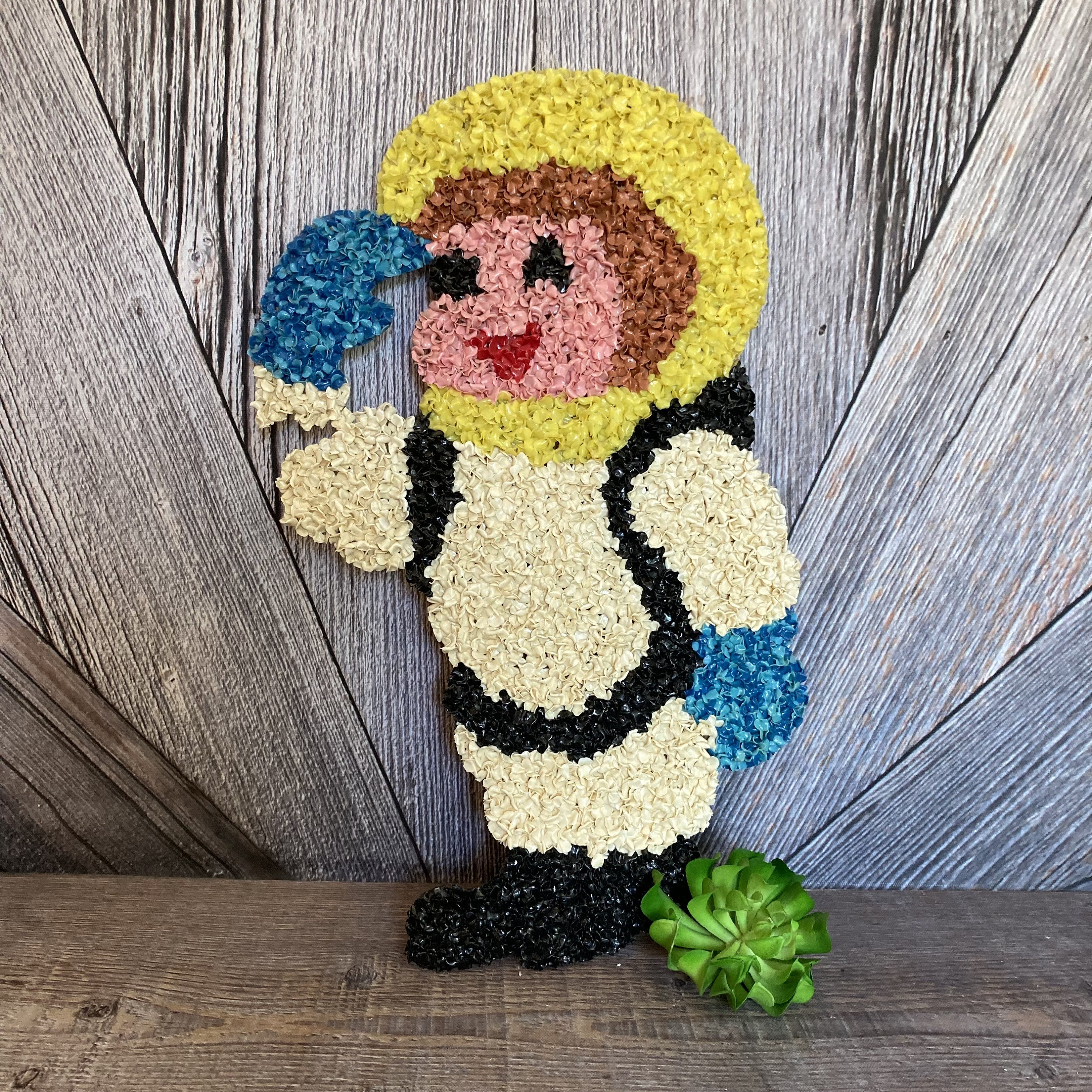 Vintage Astronaut Popcorn Melt Space Man Boy 17 Inch 70s Melted