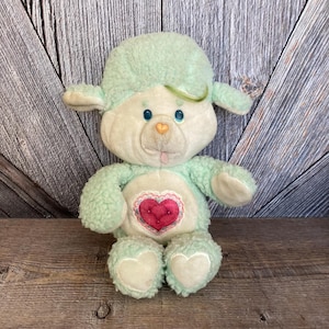 Vintage Care Bear Cousin Gentle Heart Lamb Plush Toys {Original Stuffed Animals} Care Bear Cousins 80s 1980s Toys Blue Lamb