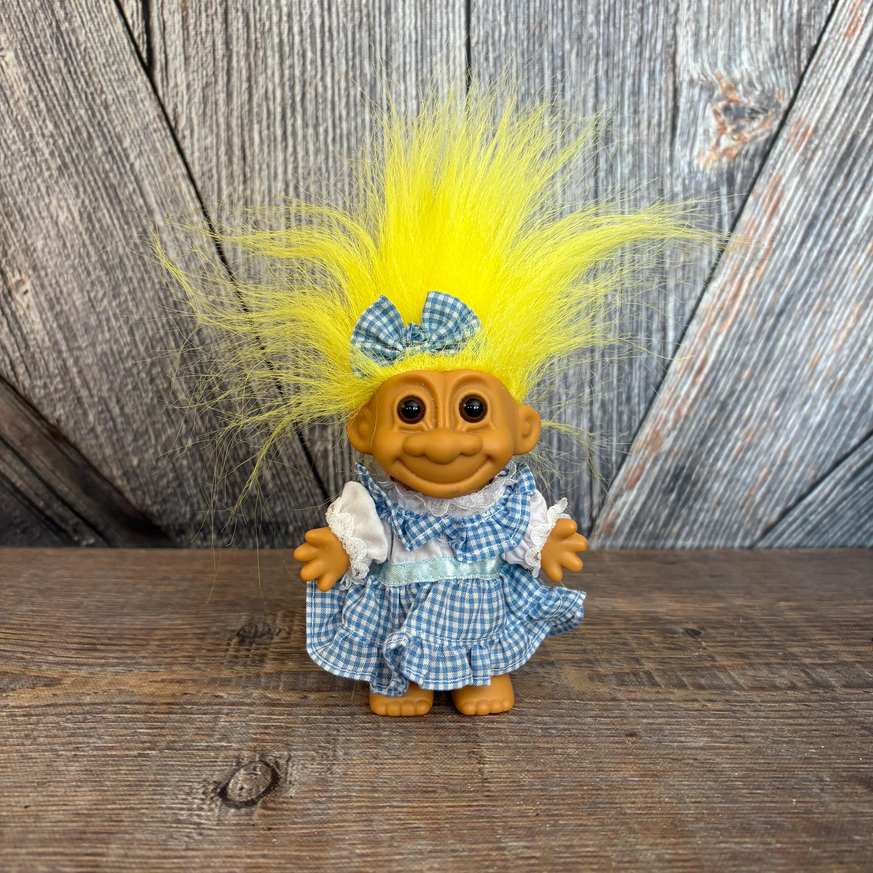 Vintage Girl Troll Doll {swedish Girl Troll With Yellow Hair} Russ