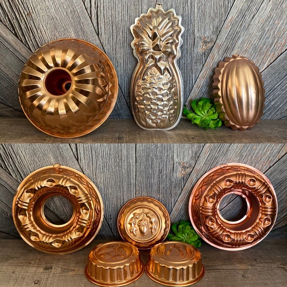 Vintage Jello Molds Copper Color Metal Farmhouse Decor Wall