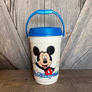 Vintage Mickey Mouse Popcorn Bucket Disneyland Souvenir Mickey and Friends Castle Large Cup Container Storage Mug