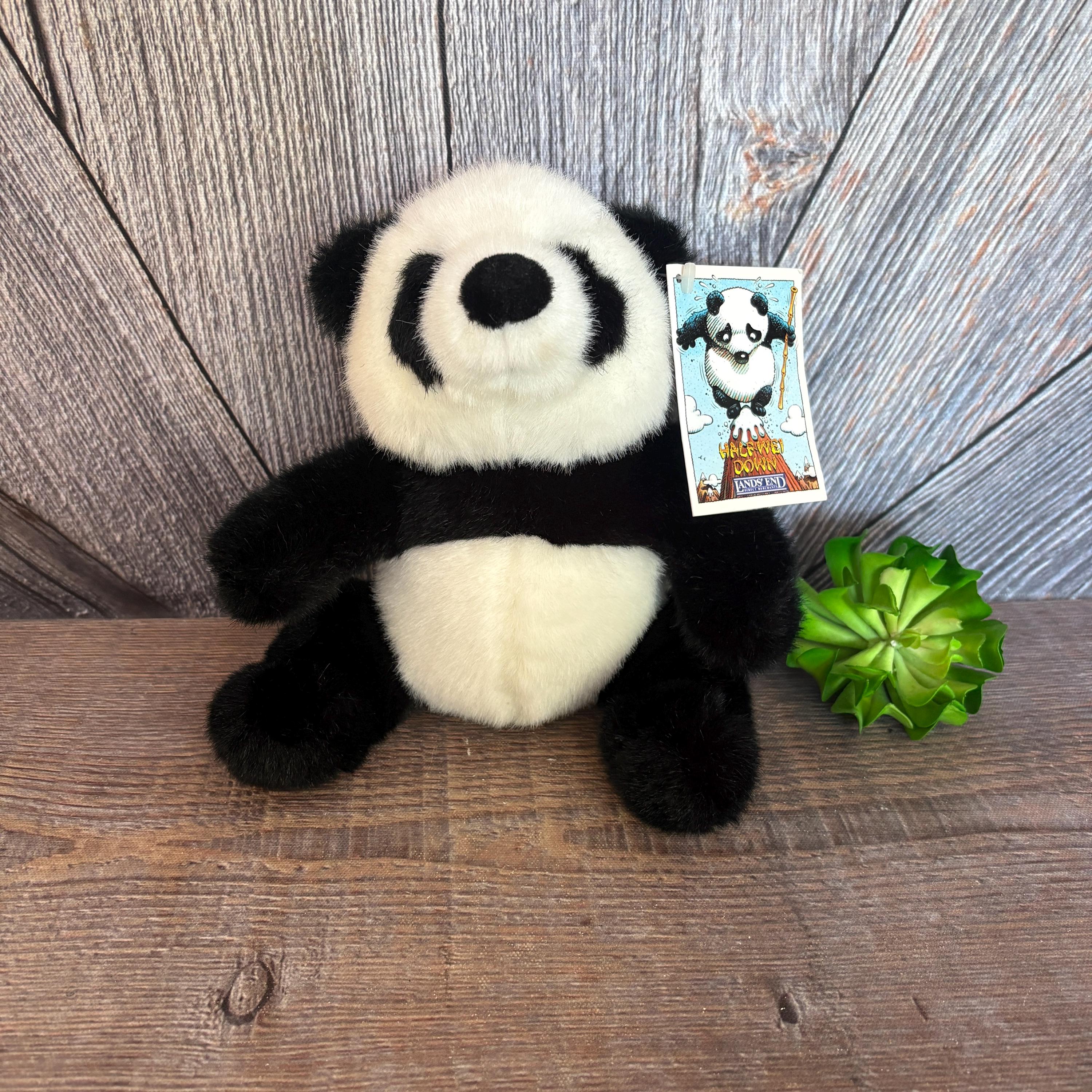 Vintage Panda Bear Plush, Zoo Panda, Black and White Bear, Stuffed