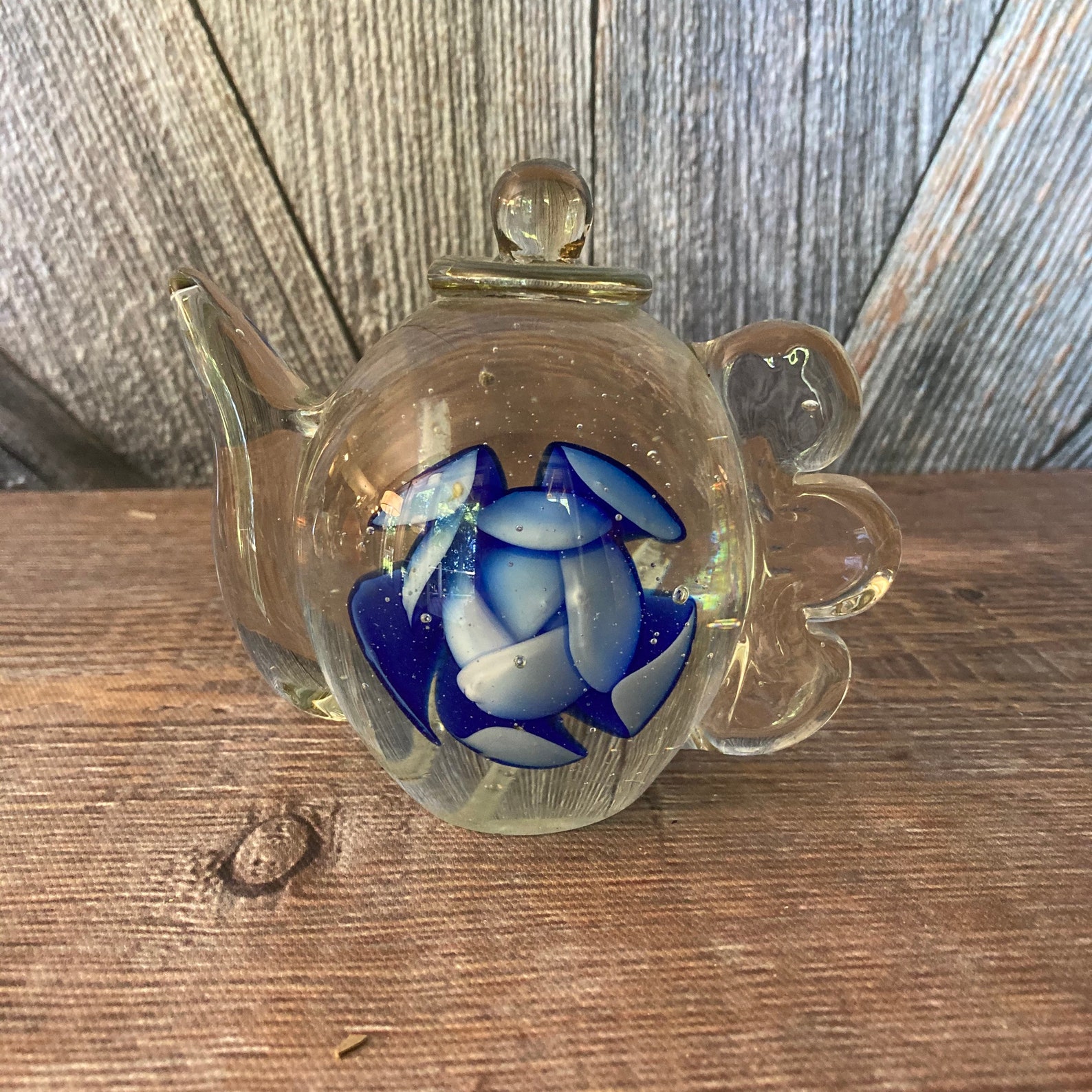 Glass Paperweight teapot Shaped Design Vintage Paper Weight Etsy