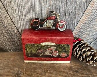 Vintage Heritage Springer Miniatura Harley Davidson Adorno de Navidad {Hallmark Keepsake Ornament Holiday} Regalo de vacaciones de motocicleta