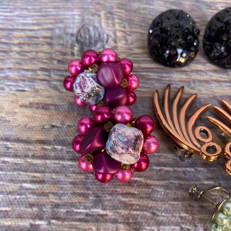 Vintage Clip on Earrings Costume Jewelry Dress up Halloween Etsy