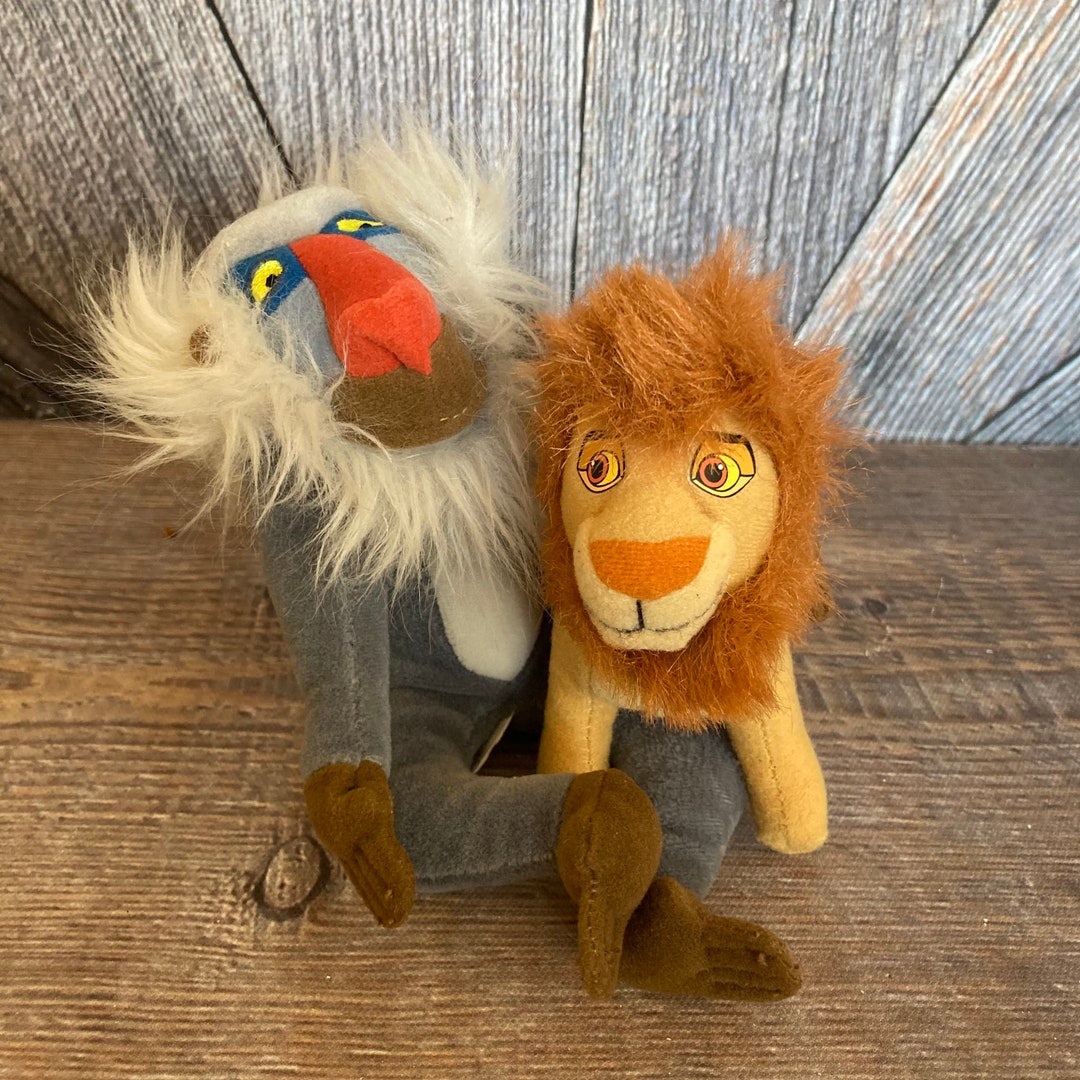 Vintage Lion King Plush Toys {Simba in y Rafiki pulgadas Small} The  Walt Disney Company 90's Disney Peluche León Simba's Pride Toys  España