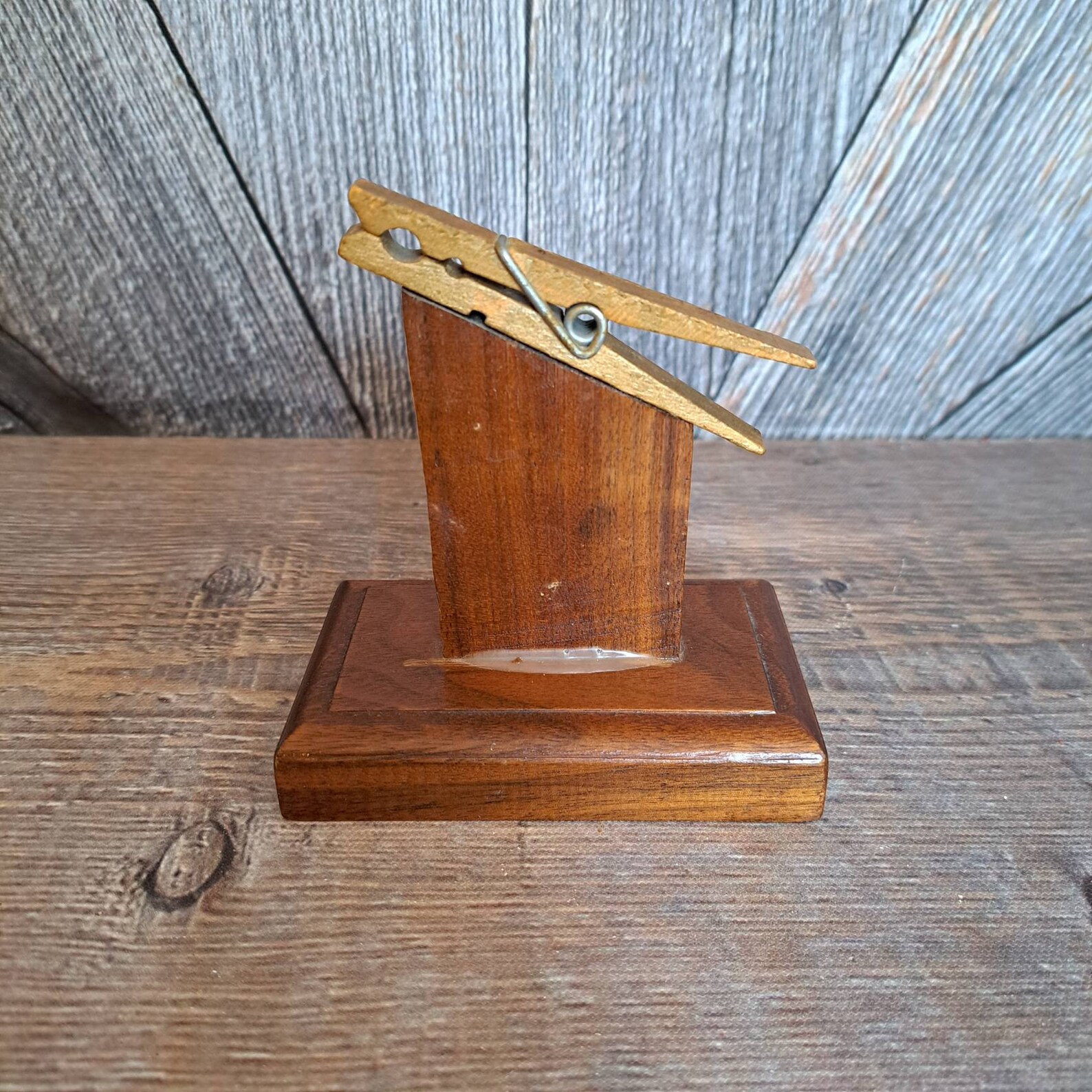 Vintage Clothespin Recipe Holder Grocery List Paper Mail Note Etsy