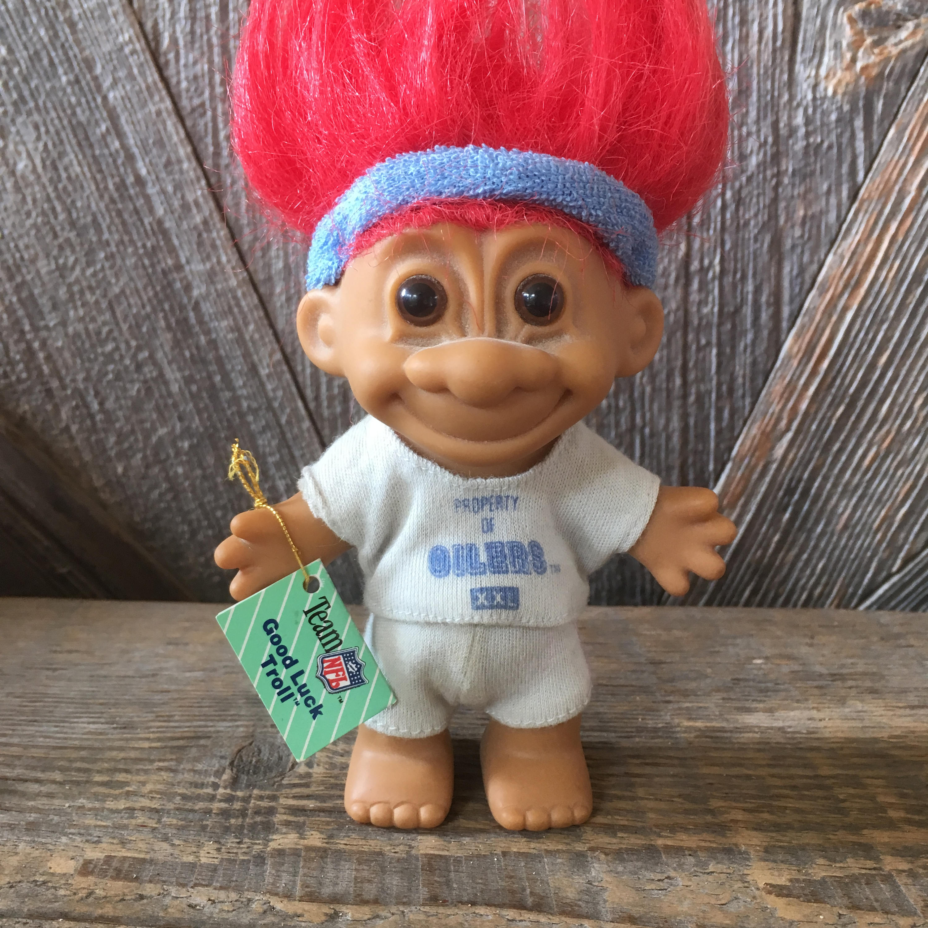 Vintage Troll Doll {football Player Red Hair} Russ Berrie {5 Inch