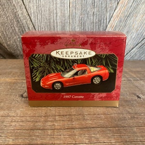 Vintage 1997 Corvette Christmas Ornament {Hallmark Keepsake Ornament Holiday} Car Matchbox Car Collectors Holiday Gift Decoration