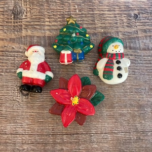 Vintage Christmas Candle Lot Wax Candles Santa Claus Christmas Tree Holiday Candles Snowman Poinsettia Vintage Wax Decorations Ornaments lot