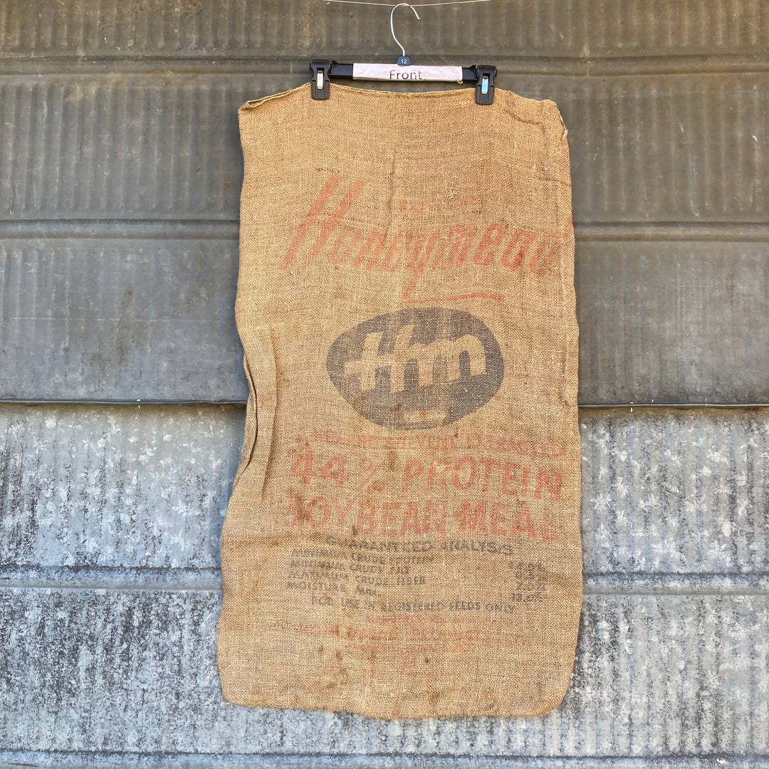 Vintage Honeymead 44 Protein Soybean Oil Meal Burlap Sack Honeymead
