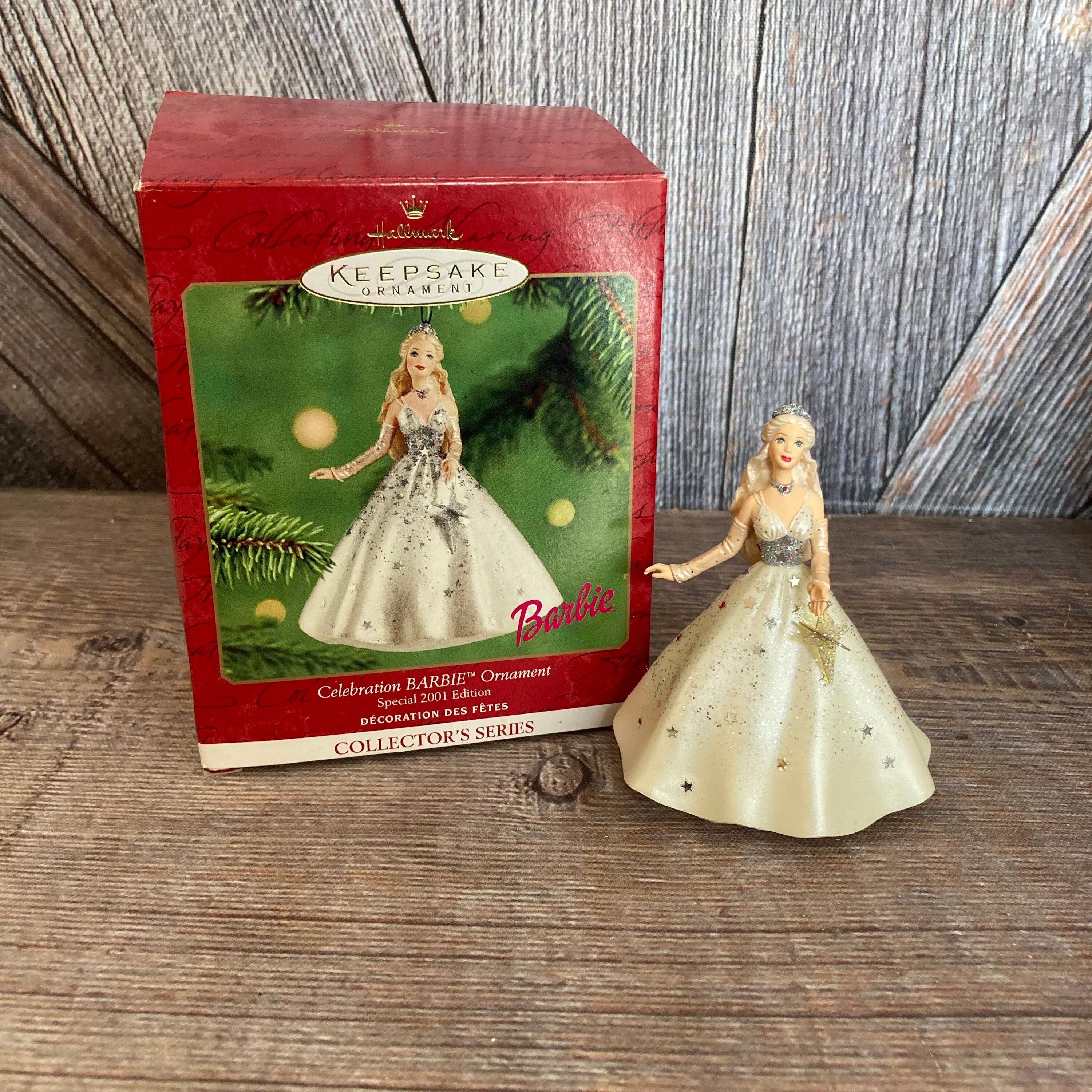 Vintage Barbie Christmas Ornament Hallmark Keepsake Holiday Ornament Celebration 2001 Princess Holiday Christmas Barbie 90s Y2K