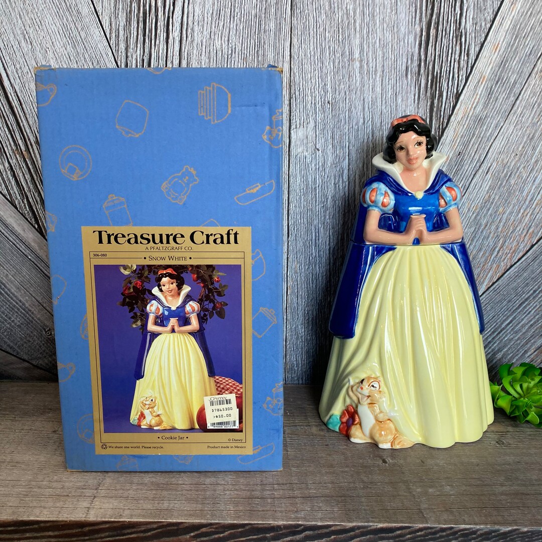 Vintage Snow White Cookie Jar Treasure Craft Large Disney Snow Etsy