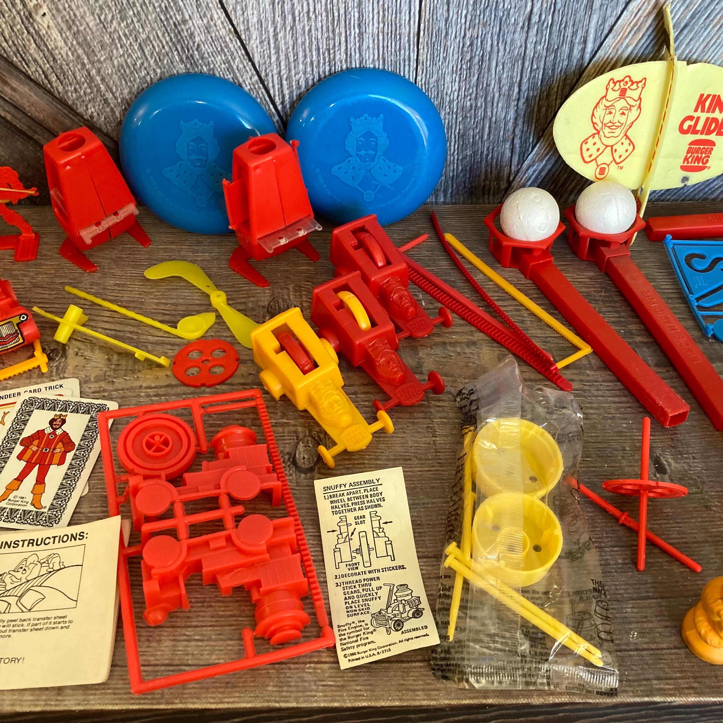 Vintage 70s Burger King Toys, Glider, Snuffy, Story Transfer
