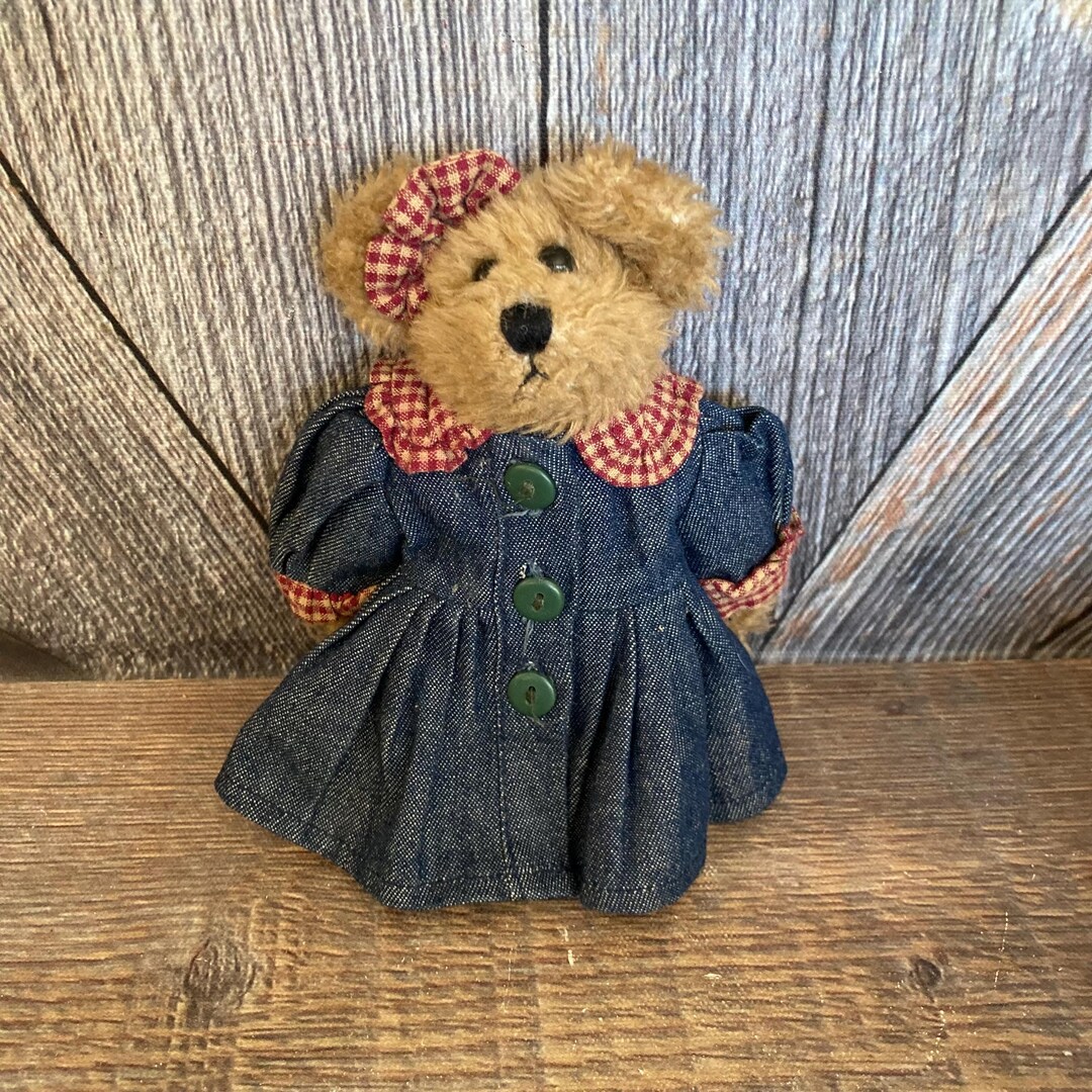 Vintage Boyd's Bear, Girl Denim Dress Teddy Bear {collectable