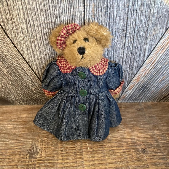 Vintage Boyd's Bear, Girl Denim Dress Teddy Bear {collectable