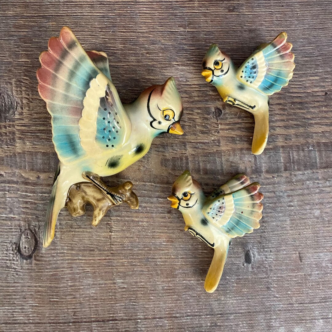 Germany Kohler 50's Vintage 置物 ヴィンテージ　bird Tin Musical up Wind Mechanical Litho 置物