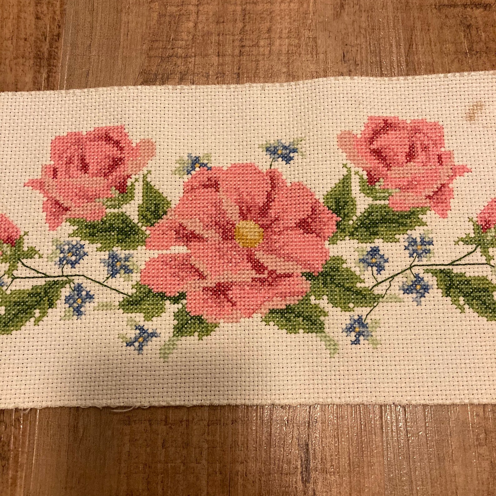 Vintage Floral Cross Stitch Embroidery Handmade Home Flowers Etsy
