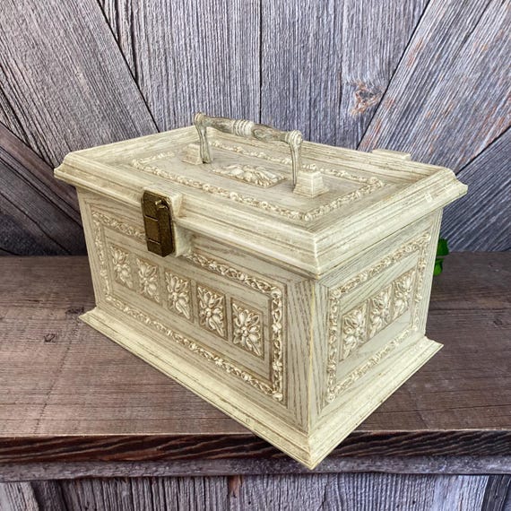 Vintage Sewing Box, Max Klein Kitschy White Craft Box