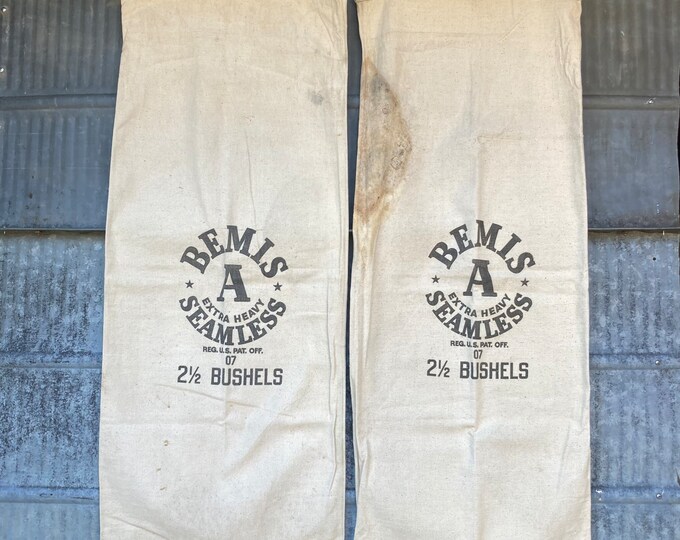 Vintage Bemis Extra Heavy Seamless 07 Bag Heavy Cotton Muslin Sack Pick