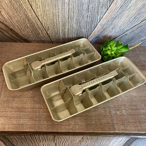 Pair of Vintage Aluminum Ice Cube Trays Lever Action Westinghouse