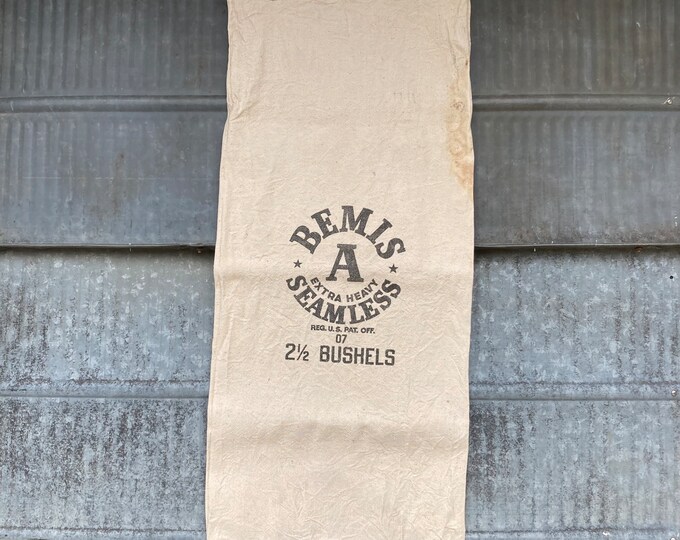Vintage Bemis Extra Heavy Seamless 07 Bag Heavy Cotton Muslin Sack Pick