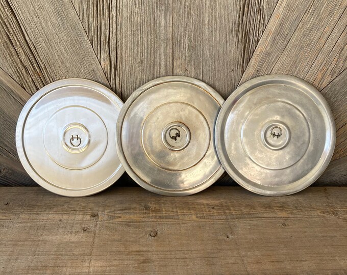 Vintage Metal Lid Aluminum Pot Replacement Lid DIY Rustic Bird Etsy
