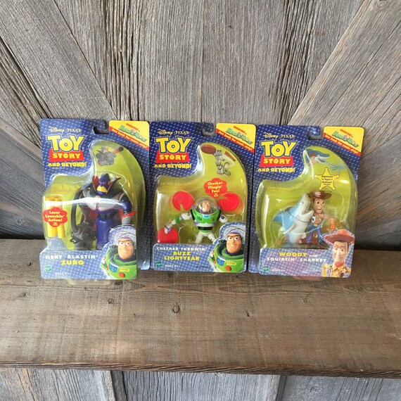 Toy Story And Beyon Action Figures Andy S Room Nerf Blastin Zurg Checker Throwin Buzz Lightyear Squirtin Sharkey Woody Vintage Hasbro 90