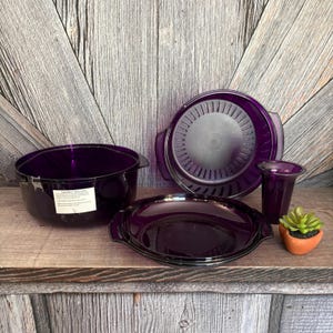Vintage Tupperware Microwave Cooker Stack Cooker 4 Piece Potato Microwave Bowl Steam Veggies 2193 Nesting Bowl Set Ellathesella