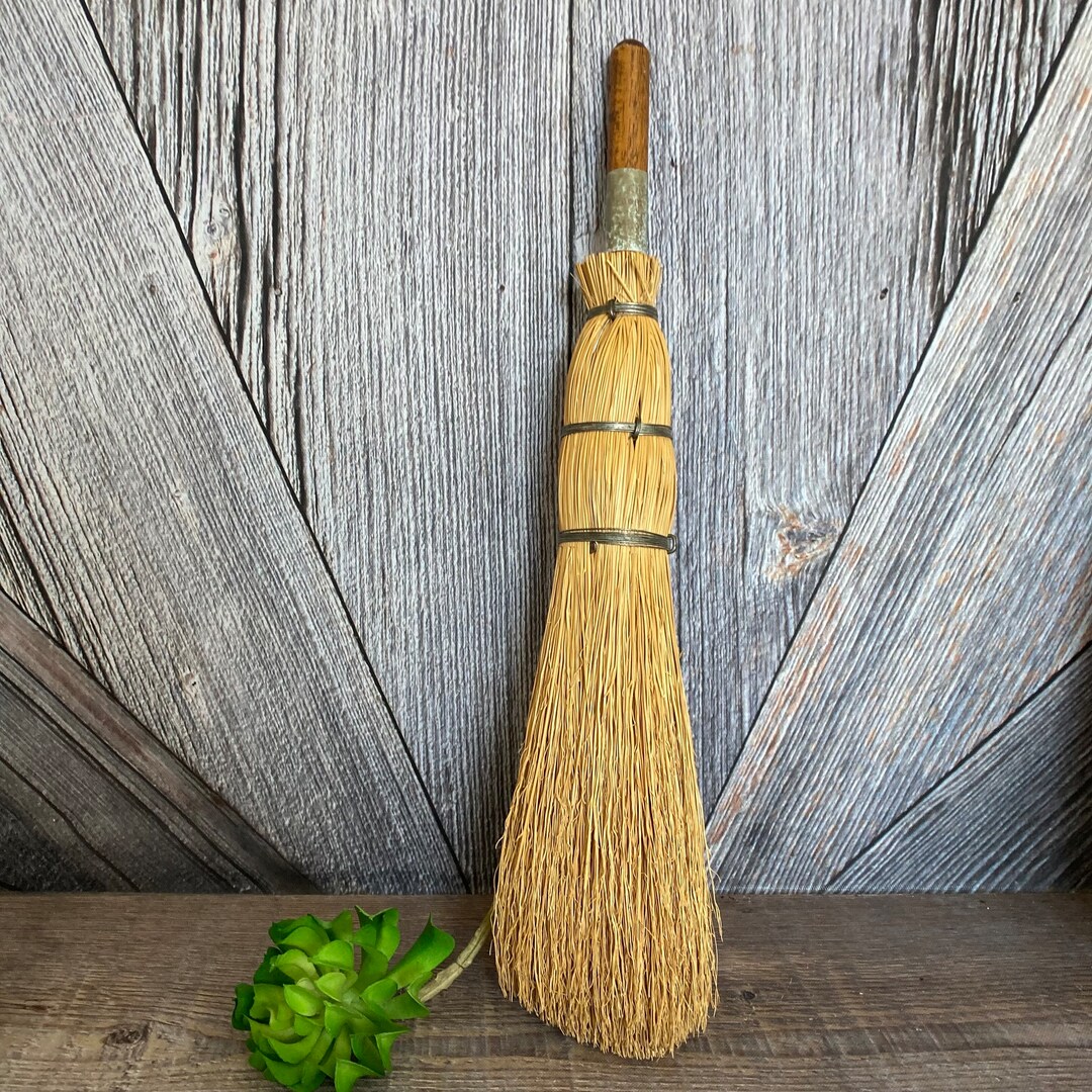 Vintage Whisk Broom Handheld Broom Farmhouse Decor Witch Broom Straw