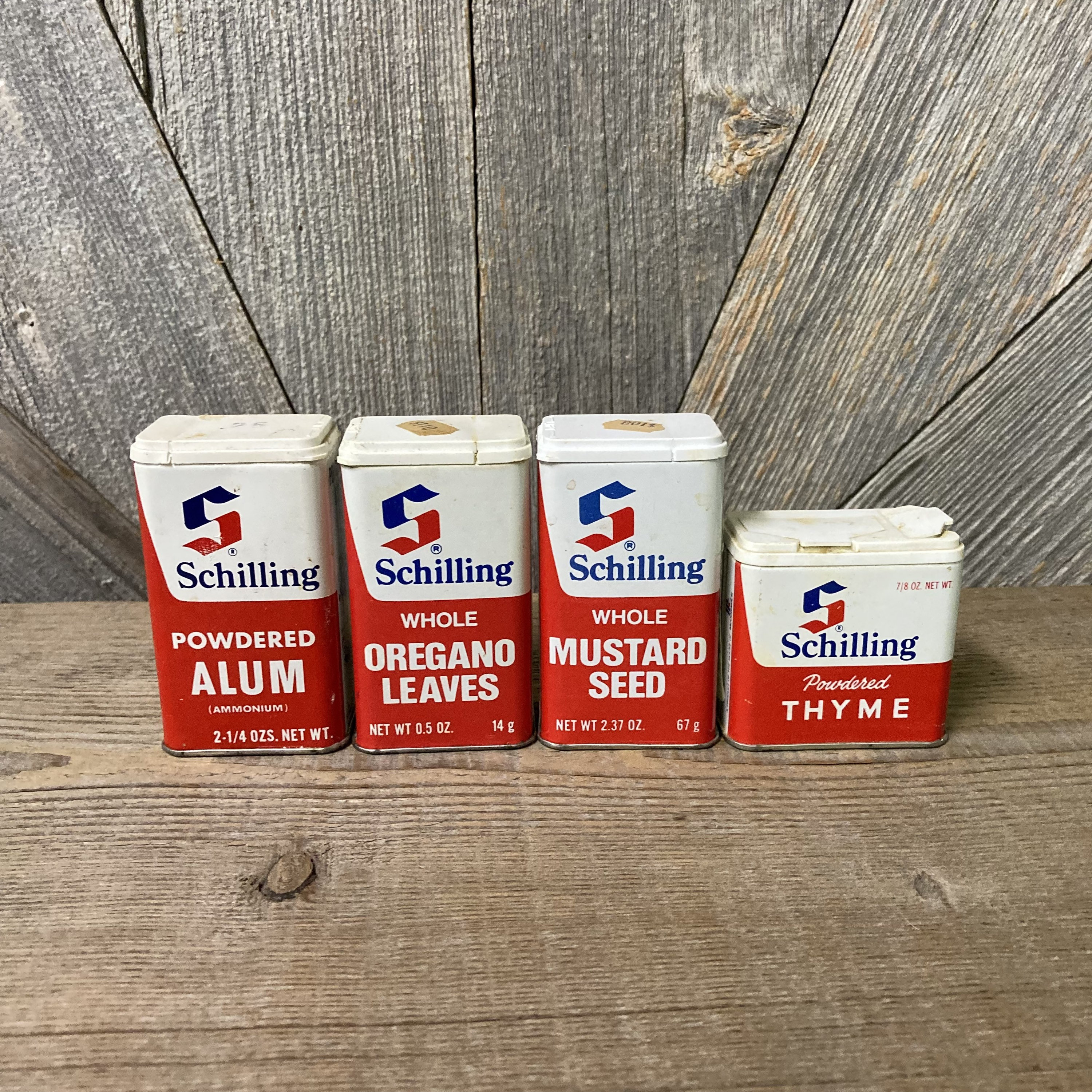 Vintage Spice Tins Schilling Spices Shakers Store Display Craft