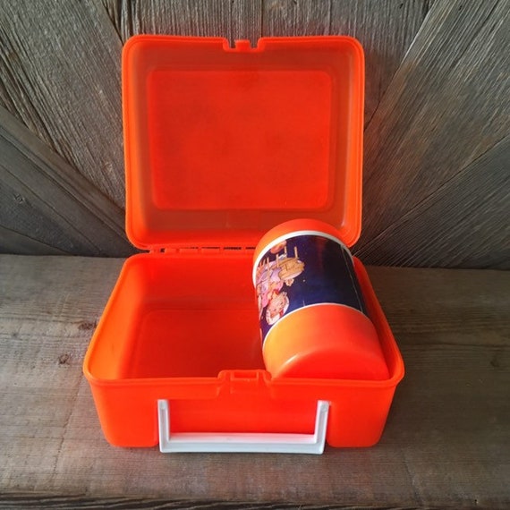 Flops in Space Lunch Box and Thermos vintage 80's 90's Orange