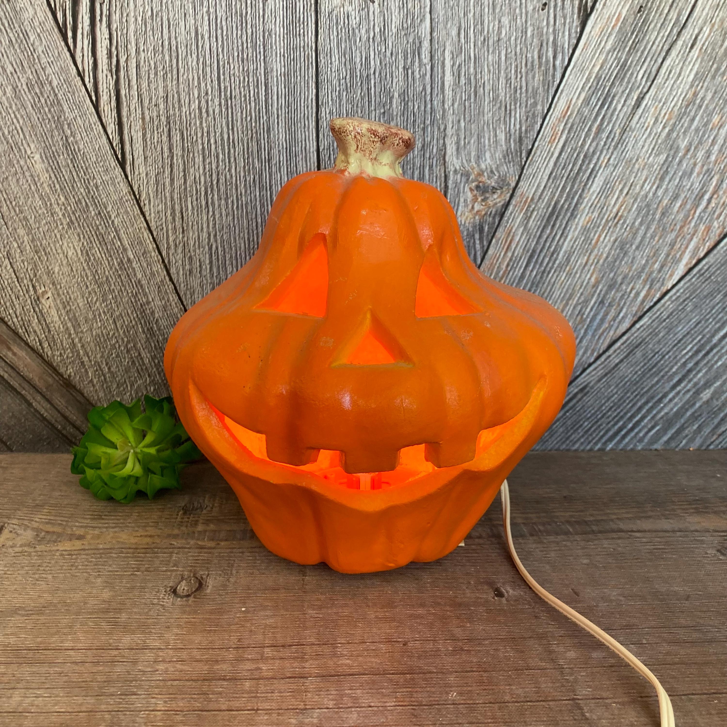 Vintage Foam Pumpkin Light Carved Foam Blow Mold 90s Trick or Treat ...